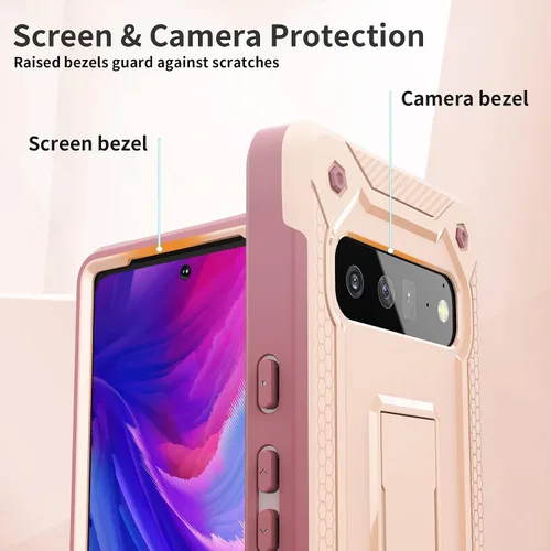 Vista 3 de URBANITE Funda protectora para Google Pixel 6 Pro con soporte, grado militar, resistente a prueba de golpes, para teléfono Pixel 6 Pro de 6.7