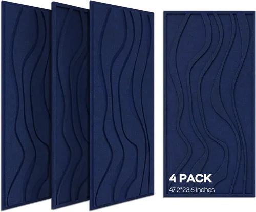 Vista 15 de BUBOS Paquete de 4 paneles acústicos grandes, tamaño total de 47.2 x 23.6 pulgadas, paneles de pared insonorizados, paneles de sonido decorativos