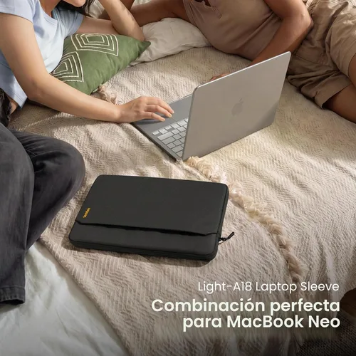 Vista 2 de tomtoc Funda delgada de ajuste personalizado para MacBook Neo A18 Pro A3404 de 13 pulgadas, resistente al agua, con bolsillo para accesorios Funda
