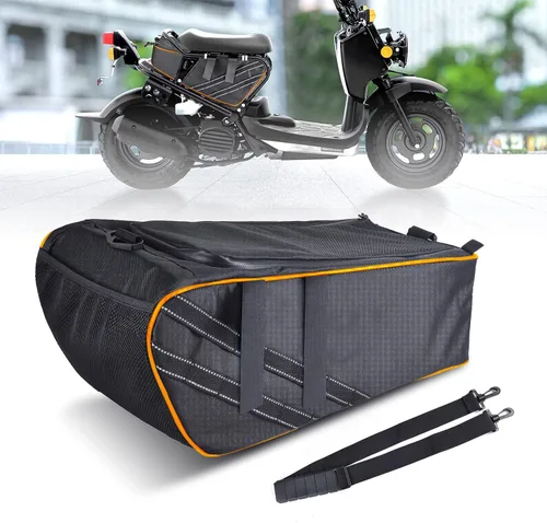 Vista 10 de Bolsa para debajo del asiento compatible con accesorios Honda Ruckus 2010-2025, bolsa de almacenamiento resistente al agua con marco lateral de Negro