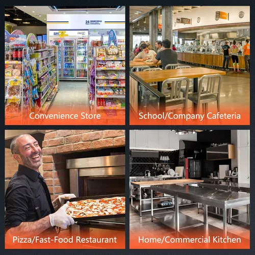 Vista 6 de Calentador de alimentos eléctrico para catering, calentador de alimentos calientes de 5 estantes, gabinete de retención calentado para encimera, uso
