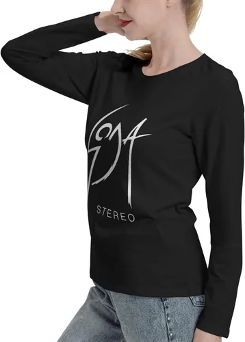Vista 3 de Soda Stereo Logo Long Sleeve Womens Casual Loose Round Neckline Pullover