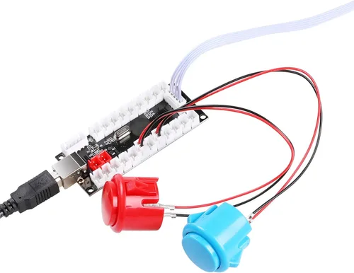 Vista 5 de Easyget 2-Player DIY Arcade Kit USB to Joystick Arcade DIY Parts Kit For PC, Windows, MAME, Raspberry Pi - 2x Zero Delay USB Encoder + 2x Arcade