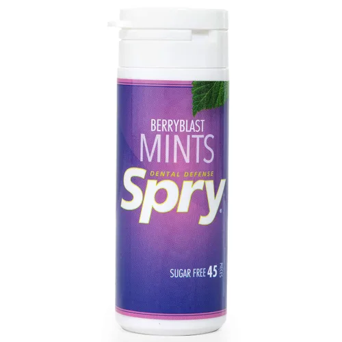 Vista 2 de Spry Xylitol Berry Blast - Caramelos sin azúcar, promueve la salud oral, aumenta la producción de saliva, detiene el mal aliento, sin OMG, sin