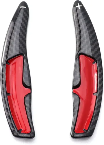 Vista 2 de iJDMTOY Extensiones de paleta grandes de fibra de carbono auténtica, color negro brillante, compatibles con Porsche Cayenne Macan Panamera 911