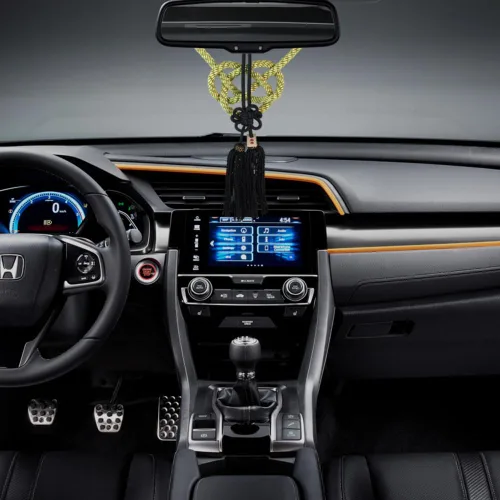 Vista 9 de Juego de 5 almohadas bordadas doradas Junction Produce JDM para el cuello del auto con almohadilla para el hombro + dije Vip Fusa Kiku JP Knot Kin