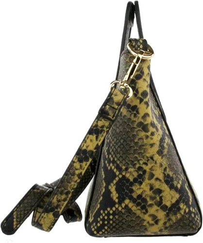 Vista 3 de Olivia Miller Mini bolso de mano de cuero vegano con estampado de pithon de serpiente sintética para mujer