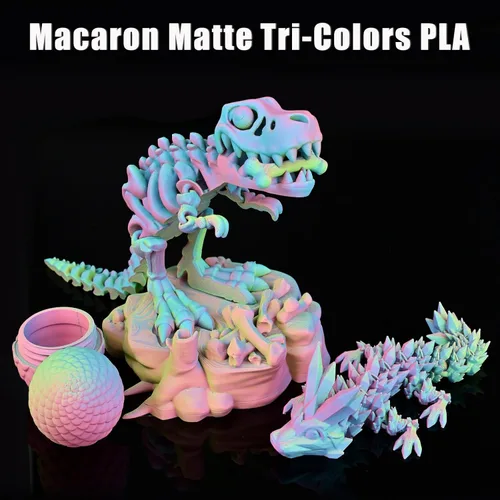 Vista 6 de OVV3D - Filamento PLA arcoíris de 0.069 pulgadas, filamento de ácido Macaron tricolor