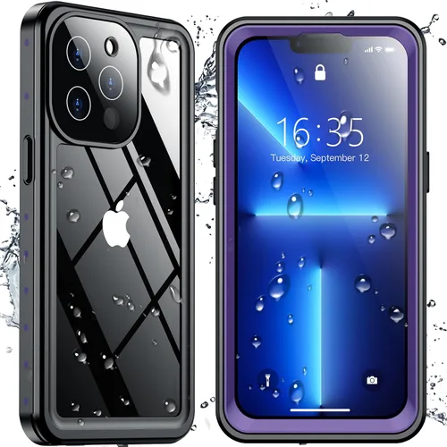 Vista 42 de SPIDERCASE Funda impermeable para iPhone 12 Pro Max, lente integrada y protector de pantalla, protección completa resistente, 12 pies, a prueba