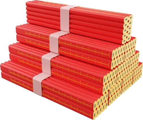 Vista 4 de 110 lápices de carpintero para carpintería, lápices de construcción de alta resistencia, lápices de carpintería para trabajos de sitio, herramienta