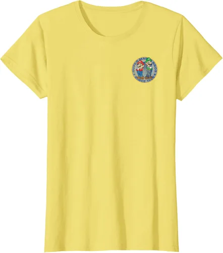 Vista 33 de Super Mario Bros Luigi Left Chest Since 1985 - Camiseta gráfica Negro