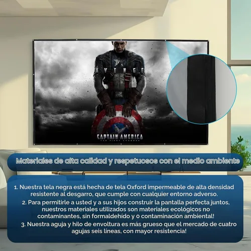 Vista 5 de KAMUNING Pantalla de proyector ALR gris de 120 pulgadas, pantalla de proyector de película 4K, mini pantalla de cine en casa HD 16:9, adecuada