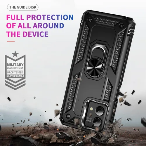 Vista 5 de Funda para Moto G Stylus 2023 5G en coche, soporte de anillo de metal, armadura anti caída completa, material de TPU + PC para Moto G Stylus 2023 5G