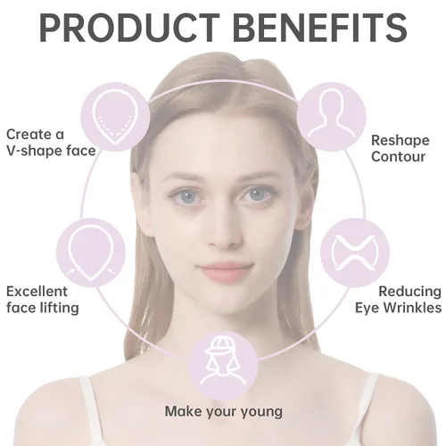Vista 6 de JLK-Sunset - Cinta de estiramiento facial, adhesivo de estiramiento facial ultrafino invisible para cara instantánea, cuello en V y levantamiento