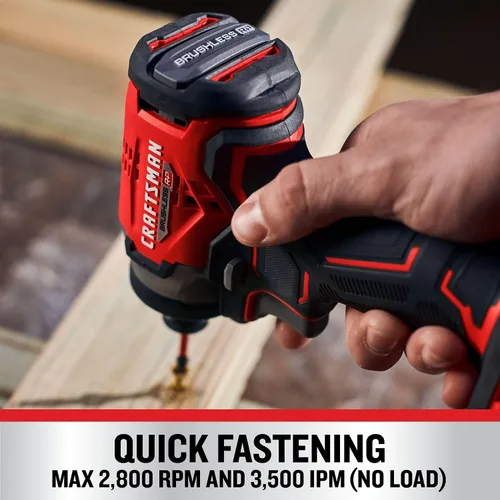 Vista 5 de CRAFTSMAN Destornillador de impacto inalámbrico V20, 1/4 de pulgada, solo herramienta desnuda (CMCF813B)
