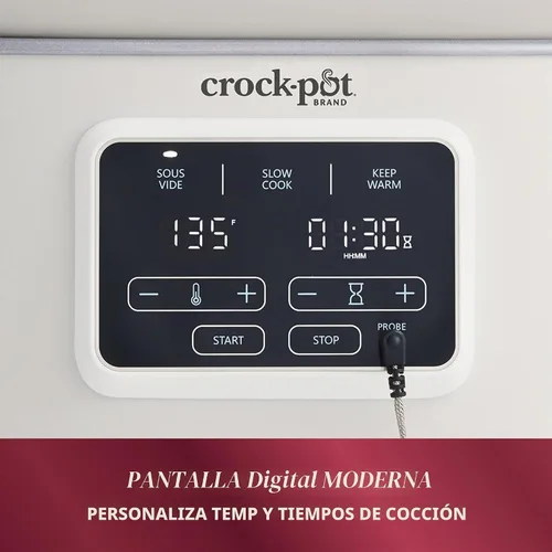 Vista 5 de Crock-Pot Olla de cocción lenta programable de 6 cuartos con Sous Vide, leche de avena