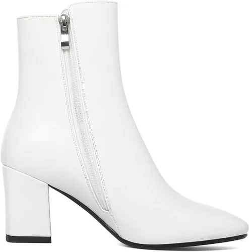 Vista 3 de Caradise Botas de tacón alto y grueso para mujer con cremallera y punta cuadrada