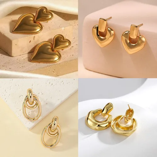 Vista 5 de 8 pares de aretes colgantes dorados y plateados para mujer, aretes largos de gota de agua para mujer, aretes grandes de lágrima, juego de joyería