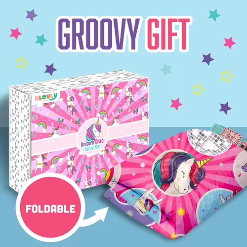 Vista 6 de Klevly Tapete de baile de unicornio para niños a partir de 6 años Reproduce 5 niveles y 5 canciones Regalos de unicornio para niñas de 6 años