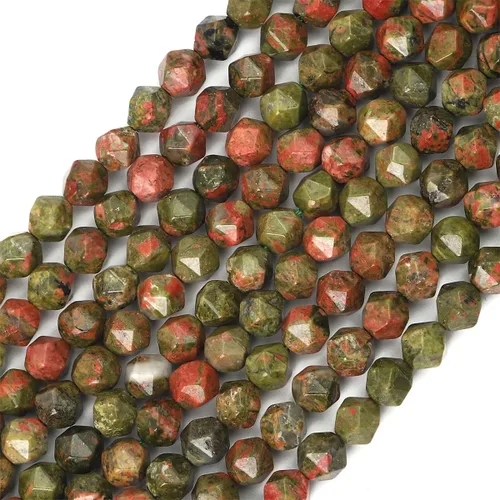 Vista 13 de BEADIA Cuentas redondas de facetas de piedra natural de amazonita de 6 mm para hacer joyas, tira de 36 cm