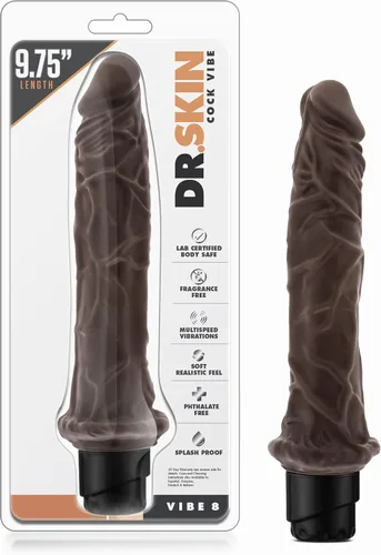 Vista 11 de Blush Dr. Skin Cock Vibe #1: Consolador vibrador largo de 9 pulgadas ~ Vibrador silencioso de múltiples velocidades de 2 pulgadas de ancho ~ Beige