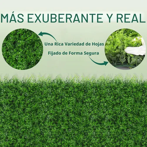 Vista 3 de Yangrass Paneles de Pared de Césped, 40"x120" (33.33 pies cuadrados) Rollo de Seto de Boj Artificial Pantalla de Privacidad, Decoración de Pared