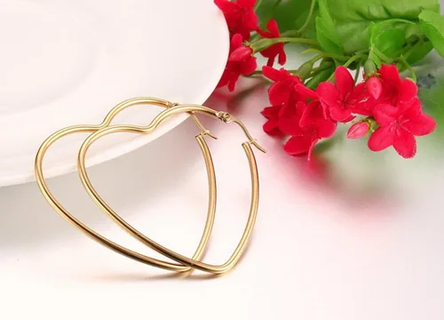 Vista 2 de MengPa Aretes de aro para mujer, chapados en oro negro, aretes de gota, joyería de moda