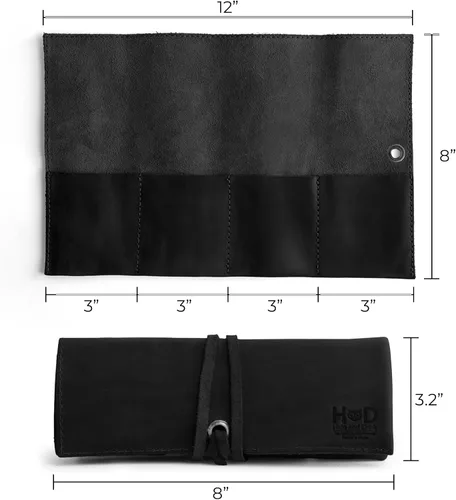 Vista 28 de Hide & Drink, Organizador de rollos de reloj de cuero hecho a mano de cuero de grano completo, con capacidad para hasta 4 relojes, fácil de llevar