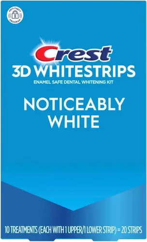 Vista 6 de Crest 3D Whitestrips, 1 Hour Express, kit de tiras blanqueadoras de dientes, 20 tiras (paquete de 10 unidades)