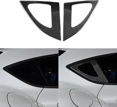 Vista 8 de Adhesivo de Fibra de Carbono Premium Real para Ventana de Coche, Pilar A, Panel Triangular, Anticolisión, Compatible con Toyota Supra GR A90 A91 MK5