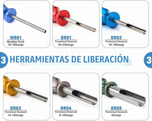 Vista 4 de iCrimp Deutsch - Kit de herramientas de crimpado de terminales de cierre y barril abierto, herramienta de extracción de Deutsch para conectores