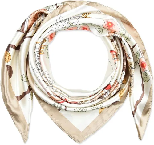 Vista 97 de corciova - Bufanda cuadrada grande para mujer, diadema sedosa para cabello rizado, lazo para dormir por la noche, bandana a la moda, 35 x 35