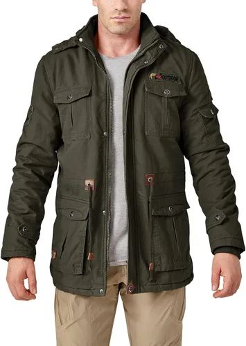 Vista 4 de CRYSULLY - Abrigo de invierno con capucha extraíble para hombre