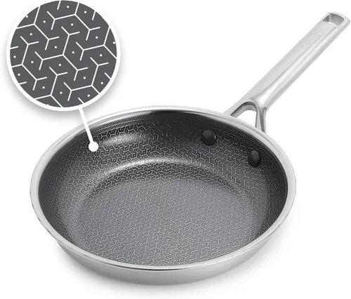 Vista 12 de GreenPan Hybrid 5QT Stainless Steel Saute Pan with Lid, Ceramic Nonstick Plateado