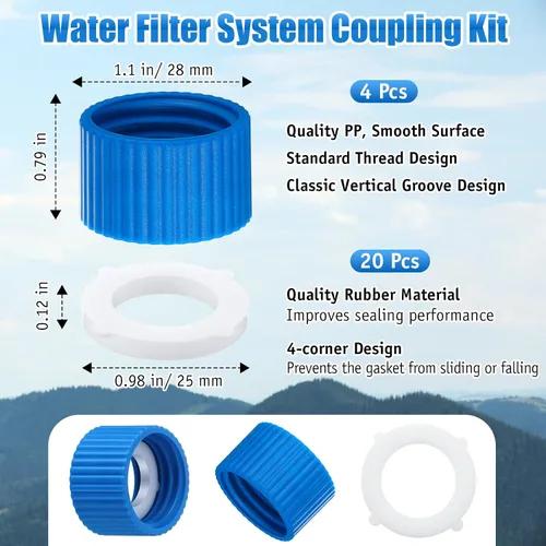 Vista 3 de Kit de acoplamiento de filtro de agua de 4 piezas, compatible con filtro
