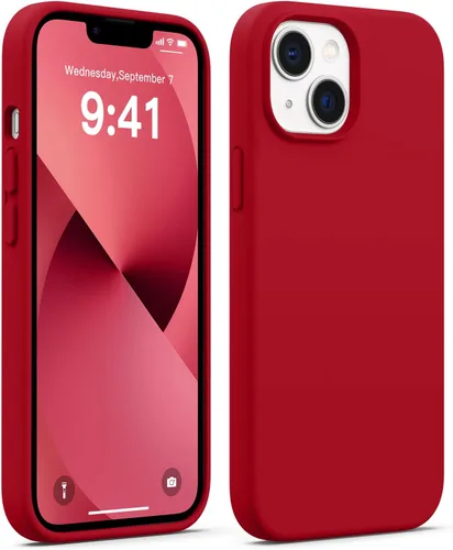 Vista 12 de AOTESIER Funda compatible con iPhone 13, [Serie Slim de silicona] Funda protectora de cuerpo completo a prueba de golpes con forro de microfibra