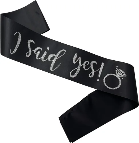 Vista 7 de Banda con texto en inglés "I Said Yes para mujer, propuesta de compromiso, banda de despedida de soltera para despedida de soltera, regalos de boda