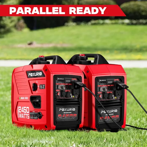 Vista 7 de Generador inversor de combustible dual de 2450 vatios para uso doméstico, tanque de combustible grande de 1.6 galones hasta 8.3 horas de uso