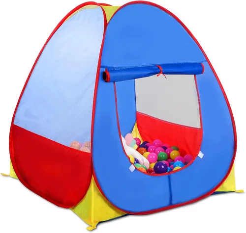 Vista 8 de EocuSun Casa de juegos emergente, piscina de pelotas tienda de juegos para niños para interiores y exteriores, tienda plegable para niños niñas