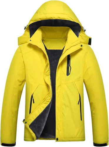 Vista 9 de Chaqueta de esquí impermeable de montaña para hombre, rompevientos de invierno, chaqueta de snowboard con capucha cálida, chaquetas impermeables