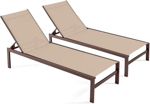 Vista 13 de Tangkula Tumbona de aluminio para patio, sillón ajustable para exteriores con respaldo de 6 posiciones, marco de aluminio resistente, tela Negro