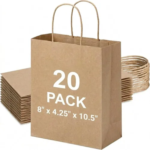 Vista 33 de METRONIC Bolsas de regalo de papel marrón de 5.25 x 3.75 x 8 pulgadas