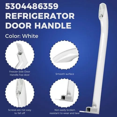 Vista 4 de Romalon 5304486359 Manija de puerta de congelador para refrigerador 16 3/4 pulgadas Reemplazar 5304506469 5304504507 5304497105 AP6036330 242059504