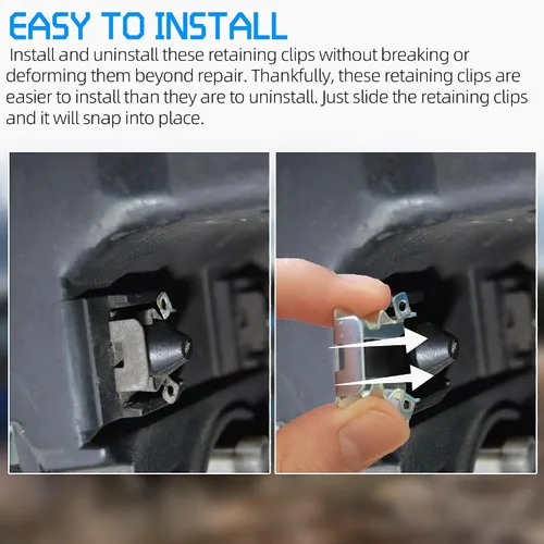 Vista 5 de TonGass (Paquete de 6) Clips de Retención de Faros Pivotantes de Repuesto Exactos Compatibles con Ford F-150 F-250 F-350 Bronco 1992-1996 Modelos
