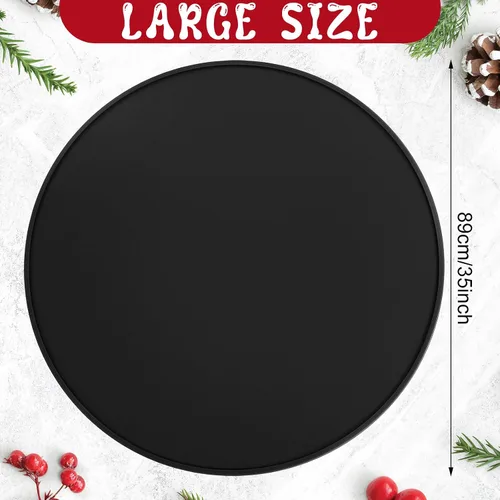 Vista 4 de Timgle Tapete para árbol de Navidad, tapete de silicona resistente para árbol de Navidad, protector de suelo impermeable para árbol de Navidad Negro