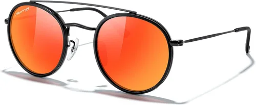 Vista 3 de MERRY'S Gafas de sol polarizadas redondas retro - Gafas de sol unisex de doble puente