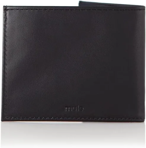 Vista 4 de Mule Trek Billetera plegable Billetera de cuero para hombre, delgada, minimalista, con protección RFID, interior de nailon resistente al agua