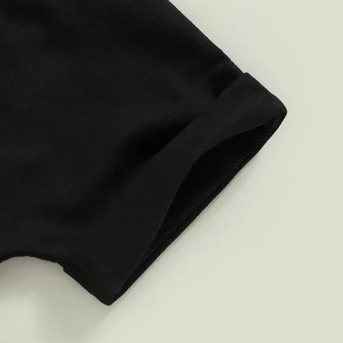 Vista 6 de Conjunto de ropa de 2 piezas con bolsillo a rayas y cordón enrollado para bebé niño