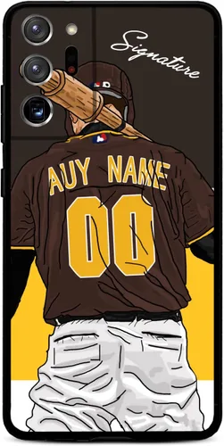 Vista 11 de Funda de béisbol personalizada con nombre y número para Samsung Galaxy Note 20/20 Ultra 10 Pro Note 9 8, silicona líquida con protección de cámara