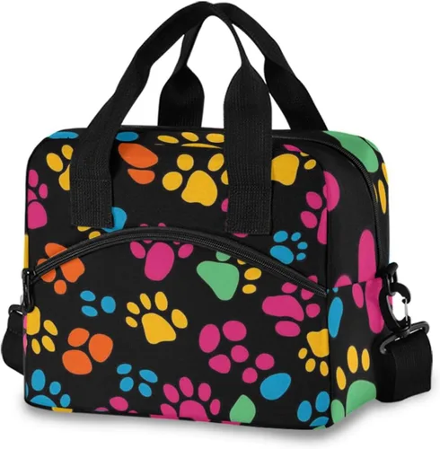 Vista 17 de Bolsas de almuerzo de alpaca con llama para mujer, con plantas tropicales, cactus, bolsa de almuerzo, resistente al agua, térmica, hielera